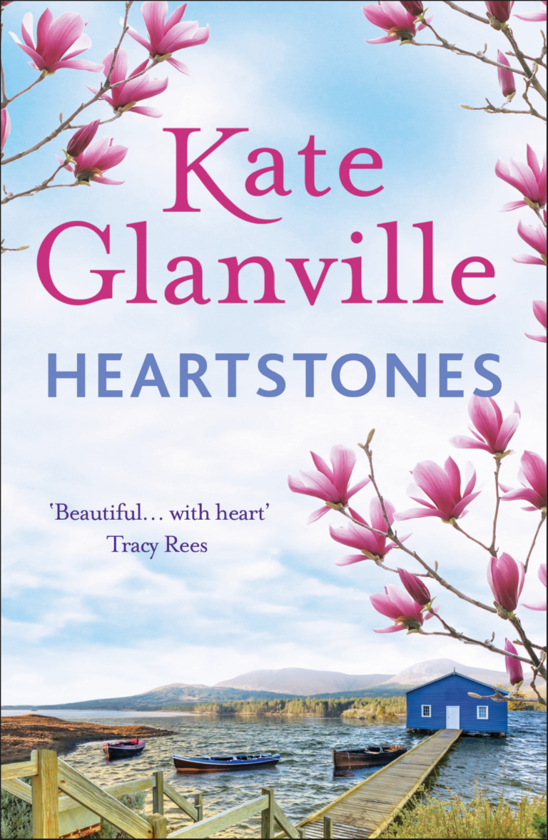 Heartstones​ book cover bright blue sky with flowers